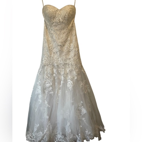 NWT Alfred Angelo 2506 Ivory Wedding Dress With Veil - Picture 3 of 16